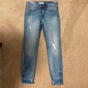 Madewell Light Blue Distressed Skinny Jeans